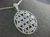 ESTATE LARGE 1.02CT DIAMOND 18KT WHITE GOLD 3D FLOWER OPEN FILIGREE OVAL PENDANT