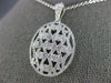 ESTATE LARGE 1.02CT DIAMOND 18KT WHITE GOLD 3D FLOWER OPEN FILIGREE OVAL PENDANT