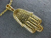 ESTATE LARGE 1.35CT DIAMOND 18KT YELLOW GOLD CLASSIC HAMSA CHAMSA LUCKY PENDANT