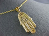 ESTATE LARGE 1.35CT DIAMOND 18KT YELLOW GOLD CLASSIC HAMSA CHAMSA LUCKY PENDANT