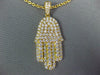 ESTATE LARGE 1.35CT DIAMOND 18KT YELLOW GOLD CLASSIC HAMSA CHAMSA LUCKY PENDANT