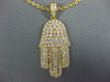 ESTATE LARGE 1.35CT DIAMOND 18KT YELLOW GOLD CLASSIC HAMSA CHAMSA LUCKY PENDANT