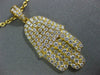 ESTATE LARGE 1.35CT DIAMOND 18KT YELLOW GOLD CLASSIC HAMSA CHAMSA LUCKY PENDANT