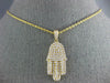 ESTATE LARGE 1.35CT DIAMOND 18KT YELLOW GOLD CLASSIC HAMSA CHAMSA LUCKY PENDANT