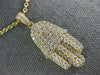 ESTATE LARGE 1.35CT DIAMOND 18KT YELLOW GOLD CLASSIC HAMSA CHAMSA LUCKY PENDANT