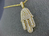 ESTATE LARGE 1.35CT DIAMOND 18KT YELLOW GOLD CLASSIC HAMSA CHAMSA LUCKY PENDANT