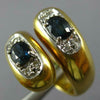 ESTATE LARGE 1.37CT DIAMOND & AAA SAPPHIRE 18KT 2 TONE GOLD CRISS CROSS FUN RING