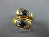 ESTATE LARGE 1.37CT DIAMOND & AAA SAPPHIRE 18KT 2 TONE GOLD CRISS CROSS FUN RING