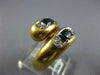 ESTATE LARGE 1.37CT DIAMOND & AAA SAPPHIRE 18KT 2 TONE GOLD CRISS CROSS FUN RING