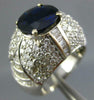 LARGE 7.25CT DIAMOND & AAA SAPPHIRE 18KT WHITE GOLD DOME SHAPE ENGAGEMENT RING