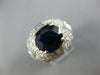 LARGE 7.25CT DIAMOND & AAA SAPPHIRE 18KT WHITE GOLD DOME SHAPE ENGAGEMENT RING