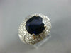 LARGE 7.25CT DIAMOND & AAA SAPPHIRE 18KT WHITE GOLD DOME SHAPE ENGAGEMENT RING
