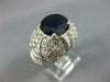 LARGE 7.25CT DIAMOND & AAA SAPPHIRE 18KT WHITE GOLD DOME SHAPE ENGAGEMENT RING