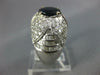 LARGE 7.25CT DIAMOND & AAA SAPPHIRE 18KT WHITE GOLD DOME SHAPE ENGAGEMENT RING