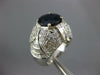 LARGE 7.25CT DIAMOND & AAA SAPPHIRE 18KT WHITE GOLD DOME SHAPE ENGAGEMENT RING