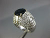 LARGE 7.25CT DIAMOND & AAA SAPPHIRE 18KT WHITE GOLD DOME SHAPE ENGAGEMENT RING