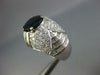 LARGE 7.25CT DIAMOND & AAA SAPPHIRE 18KT WHITE GOLD DOME SHAPE ENGAGEMENT RING