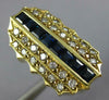 ESTATE LARGE 2.35CT DIAMOND & AAA SAPPHIRE 14KT YELLOW GOLD 3D PYRAMID MENS RING