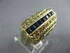 ESTATE LARGE 2.35CT DIAMOND & AAA SAPPHIRE 14KT YELLOW GOLD 3D PYRAMID MENS RING