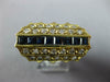 ESTATE LARGE 2.35CT DIAMOND & AAA SAPPHIRE 14KT YELLOW GOLD 3D PYRAMID MENS RING