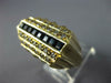 ESTATE LARGE 2.35CT DIAMOND & AAA SAPPHIRE 14KT YELLOW GOLD 3D PYRAMID MENS RING
