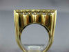 ESTATE LARGE 2.35CT DIAMOND & AAA SAPPHIRE 14KT YELLOW GOLD 3D PYRAMID MENS RING