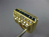 ESTATE LARGE 2.35CT DIAMOND & AAA SAPPHIRE 14KT YELLOW GOLD 3D PYRAMID MENS RING