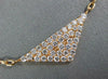 ESTATE .54CT DIAMOND 18KT ROSE GOLD 3D TRIANGULAR PAVE CLASSIC NECKLACE