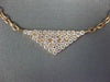 ESTATE .54CT DIAMOND 18KT ROSE GOLD 3D TRIANGULAR PAVE CLASSIC NECKLACE