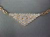 ESTATE .54CT DIAMOND 18KT ROSE GOLD 3D TRIANGULAR PAVE CLASSIC NECKLACE