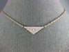 ESTATE .54CT DIAMOND 18KT ROSE GOLD 3D TRIANGULAR PAVE CLASSIC NECKLACE