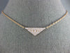 ESTATE .54CT DIAMOND 18KT ROSE GOLD 3D TRIANGULAR PAVE CLASSIC NECKLACE