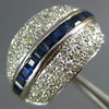 LARGE 1.56CT DIAMOND & AAA SAPPHIRE 18KT WHITE GOLD 3D PRINCESS ANNIVERSARY RING