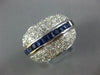 LARGE 1.56CT DIAMOND & AAA SAPPHIRE 18KT WHITE GOLD 3D PRINCESS ANNIVERSARY RING