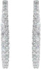 LARGE 4.82CT DIAMOND 18KT WHITE GOLD 3D ROUND INSIDE OUT CLASSIC HOOP EARRINGS