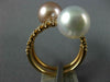 LARGE .60CT DIAMOND AAA WHITE & PINK SOUTH SEA PEARL 14K ROSE GOLD 3D SNAKE RING