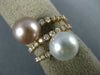 LARGE .60CT DIAMOND AAA WHITE & PINK SOUTH SEA PEARL 14K ROSE GOLD 3D SNAKE RING