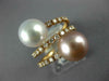LARGE .60CT DIAMOND AAA WHITE & PINK SOUTH SEA PEARL 14K ROSE GOLD 3D SNAKE RING