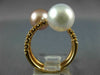 LARGE .60CT DIAMOND AAA WHITE & PINK SOUTH SEA PEARL 14K ROSE GOLD 3D SNAKE RING