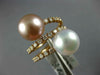 LARGE .60CT DIAMOND AAA WHITE & PINK SOUTH SEA PEARL 14K ROSE GOLD 3D SNAKE RING