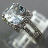 1.47CT DIAMOND & AAA AQUAMARINE 14KT WHITE GOLD 3D CUSHION HALO ENGAGEMENT RING