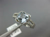 1.47CT DIAMOND & AAA AQUAMARINE 14KT WHITE GOLD 3D CUSHION HALO ENGAGEMENT RING