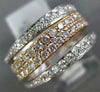 ESTATE WIDE .98CT DIAMOND 18KT WHITE & ROSE GOLD 3D STACKABLE SEMI ETERNITY RING