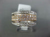 ESTATE WIDE .98CT DIAMOND 18KT WHITE & ROSE GOLD 3D STACKABLE SEMI ETERNITY RING