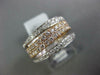 ESTATE WIDE .98CT DIAMOND 18KT WHITE & ROSE GOLD 3D STACKABLE SEMI ETERNITY RING