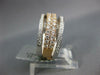 ESTATE WIDE .98CT DIAMOND 18KT WHITE & ROSE GOLD 3D STACKABLE SEMI ETERNITY RING
