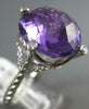 ESTATE EXTRA LARGE 10.25CT DIAMOND & AAA AMETHYST 14K WHITE GOLD ETOILE FUN RING