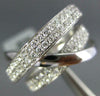 ESTATE WIDE .77CT DIAMOND 18KT WHITE GOLD 3D MULTI ROW CRISS CROSS LOVE RING