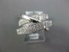 ESTATE WIDE .77CT DIAMOND 18KT WHITE GOLD 3D MULTI ROW CRISS CROSS LOVE RING