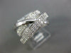 ESTATE WIDE .77CT DIAMOND 18KT WHITE GOLD 3D MULTI ROW CRISS CROSS LOVE RING